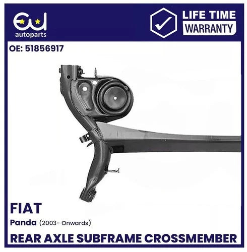 FOR FIAT PANDA REAR SUBFRAME AXLE CROSSMEMBER 51856917 DRUM BRAKE MODE 2003+