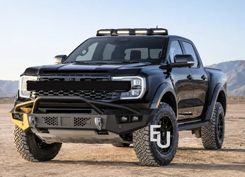 GLOSS BLACK LED FRONT ROOF MOUNTED BAR LIGHT POD FOR FORD RANGER T9 2022+