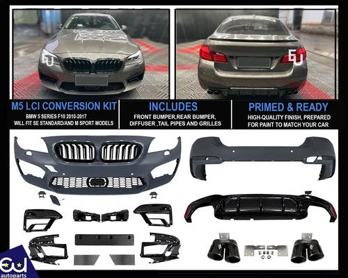 M5 F90 COMPETITION FRONT REAR BUMPER CONVERSION BODYKIT FOR BMW 5 SERIES F10