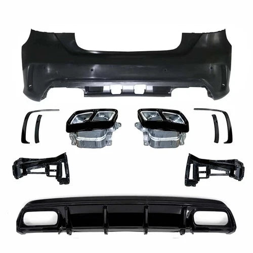 FOR MERCEDES A CLASS W176 A45 STYLE FULL REAR BUMPER DIFFUSER BODYKIT 2013-2018
