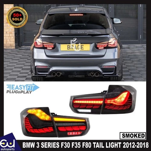 LED TAIL LIGHT SMOKED FOR BMW M3 SERIES F30 F35 F80 SEDAN 2012-18 REAR LAMP SET