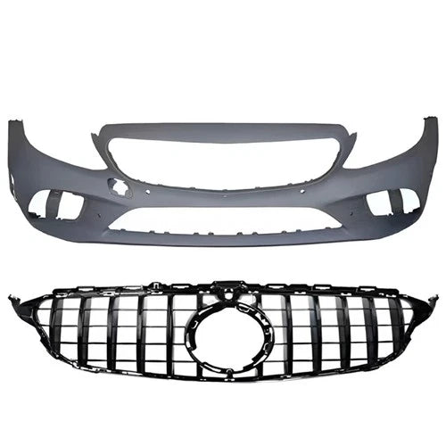 FOR MERCEDES C CLASS W205 C205 15-21 FRONT BUMPER KIT FACELIFT AMG LINE STYLE