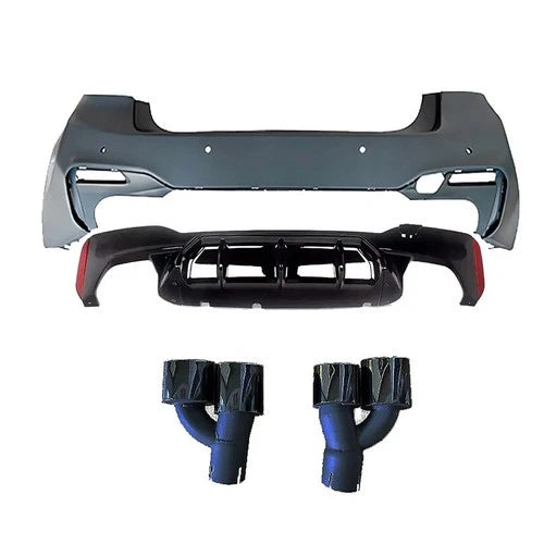 FOR BMW 5 SERIES G30 G31 2017+ M5 CONVERSION REAR BUMPER DIFFUSER KIT W/TAILPIPE