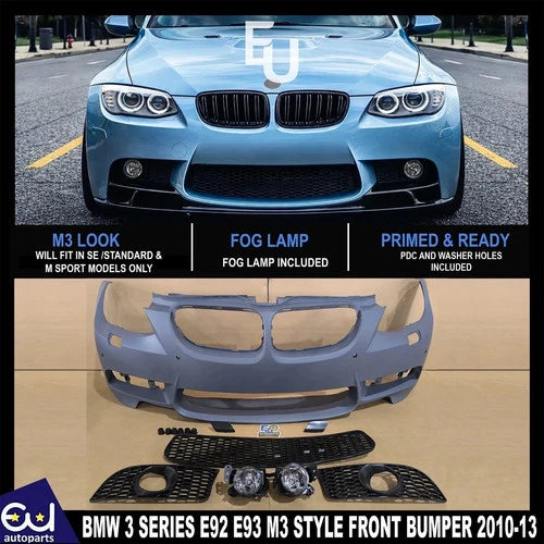 M3 STYLE FRONT BUMPER CONVERSION KIT FOR BMW 3 SERIES E92 E93 W/FOG LAMP 2010-13