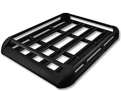 UNIVERSAL CAR ROOF RACK BASKET TRAY LUGGAGE CARGO CARRIER ALUMINIUM BLK 140CM