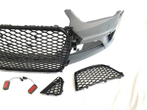 RS4 CONVERSION FRONT BUMPER BODYKIT WITH SPLITTER FOR AUDI A4 S4 B8 2012-16 LCI