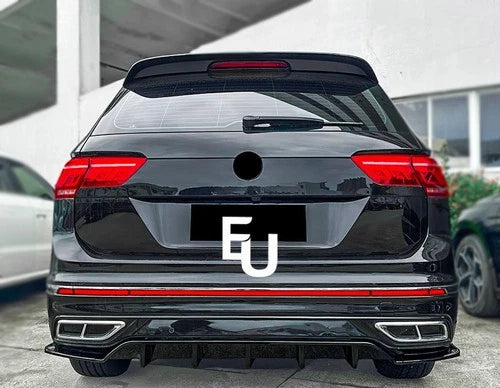 FOR VW TIGUAN MK2.5 R LINE REAR BUMPER LOWER DIFFUSER LIP PANEL GLOSS BLACK 21+