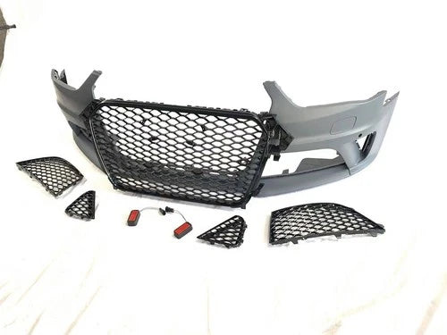 RS4 CONVERSION FRONT BUMPER BODYKIT WITH SPLITTER FOR AUDI A4 S4 B8 2012-16 LCI