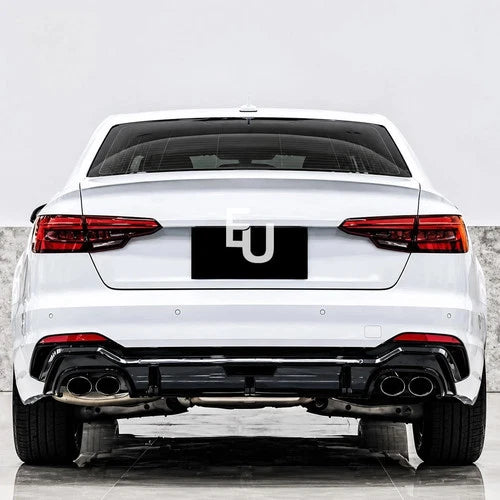 RS4 ABT CONVERSION REAR BUMPER QUAD EXHAUST DIFFUSER FOR AUDI A4 S4 B9 2017-2020