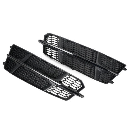 2PC FOR AUDI A6 C7 S LINE S6 BLACK FRONT FOG LIGHT LAMP COVER LOWER GRILL GRILLE