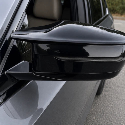 GLOSS BLACK WING MIRROR CAP REPLACEMENT COVER FOR BMW G20 G30 M STYLE 2017+ RHD