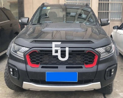 MATTE BLACK BONNET SCOOP HOOD VENT COVER FOR FORD RANGER T7 T8 2015-2022