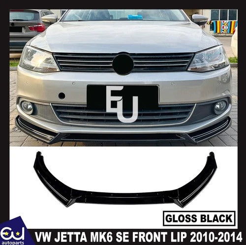 FOR VW JETTA MK6 SE STANDARD FRONT LIP SPLITTER SPOILER GLOSS BLACK 2010-2014