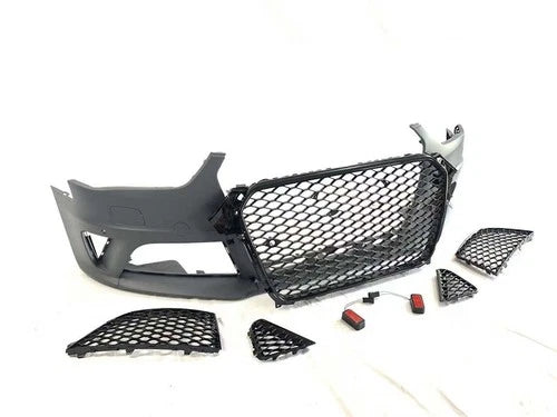 RS4 CONVERSION FRONT BUMPER BODYKIT WITH SPLITTER FOR AUDI A4 S4 B8 2012-16 LCI