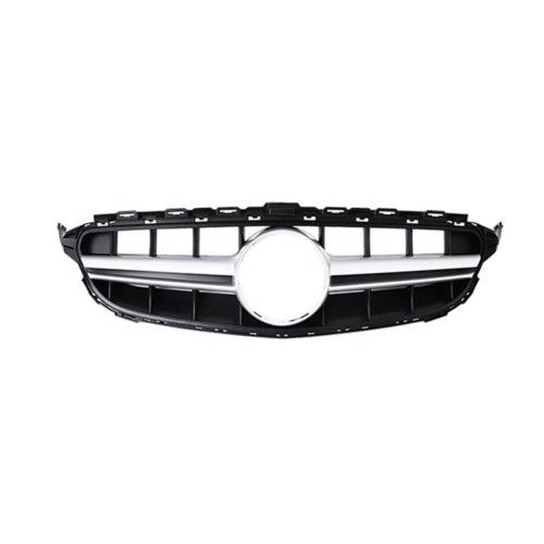 FOR MERCEDES BENZ C-CLASS W205 C205 13-18 FRONT GRILLE BLACK SILVER AMG STYLE