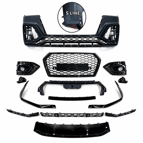 RSQ5 CONVERSION FRONT BUMPER BODY KIT FOR AUDI Q5 SQ5 B9 FY S-LINE 2018-20 W/PDC