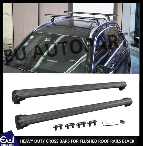 FOR VW PASSAT B8 ESTATE 14+ CROSS BARS ROOF RAIL RACK BLACK LOCKABLE HEAVY DUTY