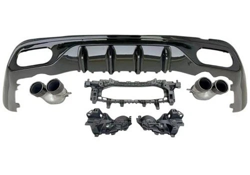 FOR MERCEDES CLE C236 A236 W236 CLE53 AMG REAR DIFFUSER BLACK EXHAUST PIPES 23+