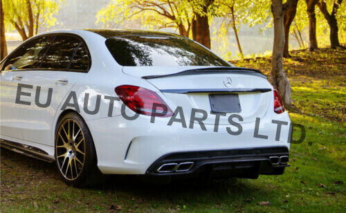 FOR MERCEDES C CLASS W205 RENNTECH PSM STYLE REAR BOOT SPOILER LIP 15-20 GLOSS