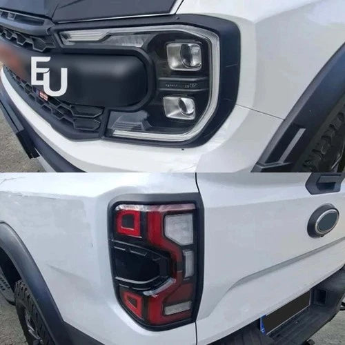 MATTE BLACK HEAD LIGHT TAIL LAMP COVER PROTECTION GUARD FOR FORD RANGER T9 2023+