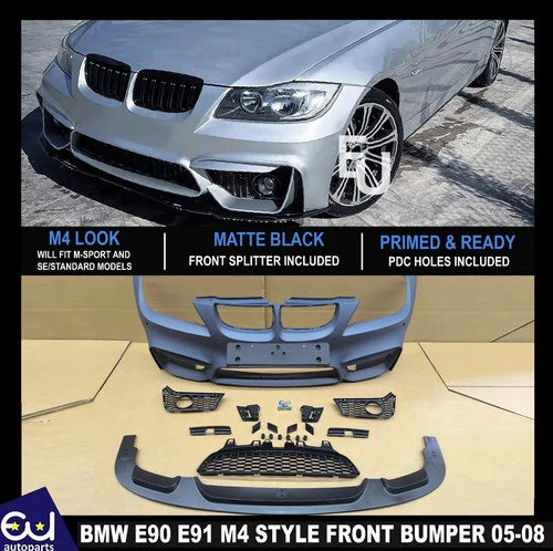 M4 STYLE FRONT BUMPER CONVERSION FOR BMW E90 E91 SALOON TOURING PRE LCI 05-08