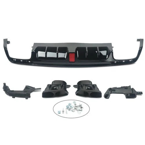 REAR DIFFUSER TAILPIPE GLOSS FOR MERCEDES S CLASS S63 W222 B STYLE AMG 2013-2017
