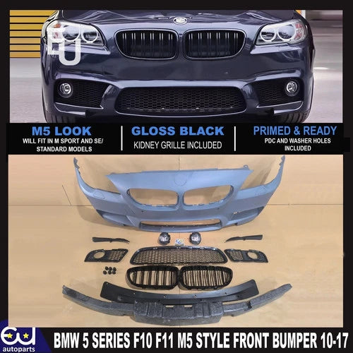 M5 CONVERSION FRONT BUMPER KIT FOR BMW 5 SERIES F10 F11 2010-17 W/PDC FOGLIGHTS