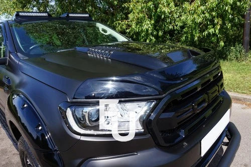CITY STYLE NUDGE BULL TWIN BAR BLACK BUMPER SPOILER FOR FORD RANGER T7 T8 11-22