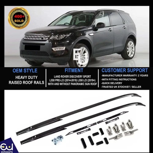 FOR LAND ROVER DISCOVERY SPORT L550 BLACK ROOF RAILS BARS KIT OEM STYLE 2014+