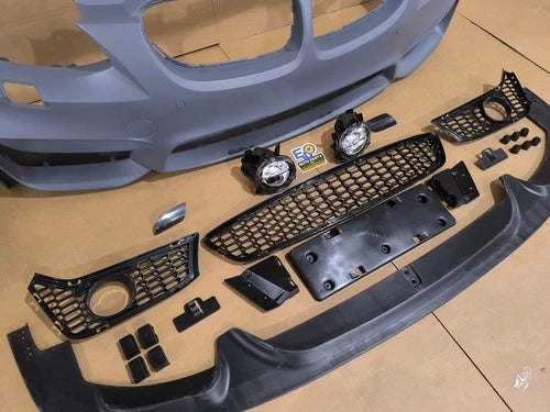 M4 STYLE FRONT BUMPER SPLITTER CONVERSION KIT FOR BMW 3 SERIES E92 E93 PDC 10-13