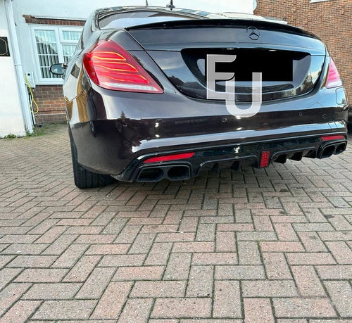 REAR DIFFUSER TAILPIPE GLOSS FOR MERCEDES S CLASS S63 W222 B STYLE AMG 2013-2017