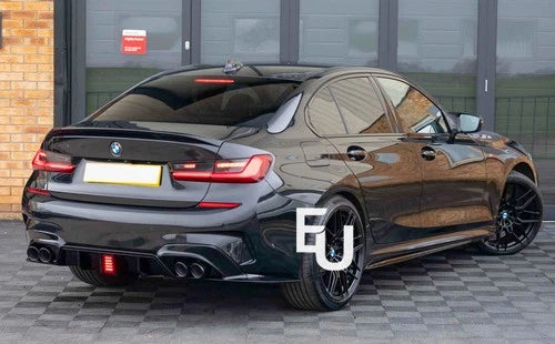 FOR BMW 3 SERIES G20 G21 M SPORT GLOSS BLACK REAR DIFFUSER WITH LED 2018-2021