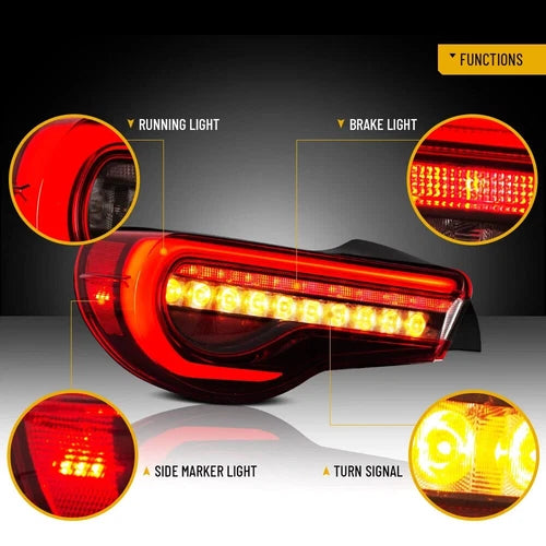 SMOKED LED REAR LIGHTS FOR SUBARU BRZ FR-S TOYOTA GT86 2013-2020 W/SEQUENTIAL