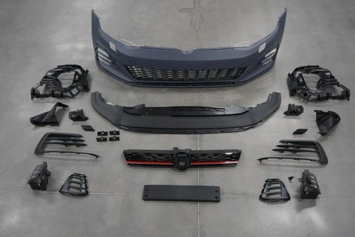 GTI CONVERSION FRONT BUMPER BODYKIT FOR GOLF MK7.5 2017-2020 FITS GTD TDI TSI SE