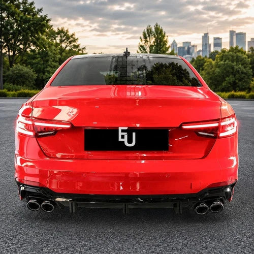 RS4 ABT CONVERSION REAR BUMPER QUAD EXHAUST DIFFUSER FOR AUDI A4 S4 B9 2017-2020