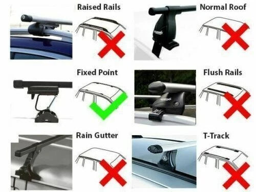 FOR BMW 4 SERIES F32 2013-20 CROSS BAR BARS ROOF RAILS RACK BLACK FIXED POINT
