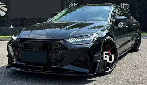 RS7 CONVERSION FRONT BUMPER BODYKIT WITH SPLITTER FOR AUDI A7 S7 C8 4K MK2 2018+