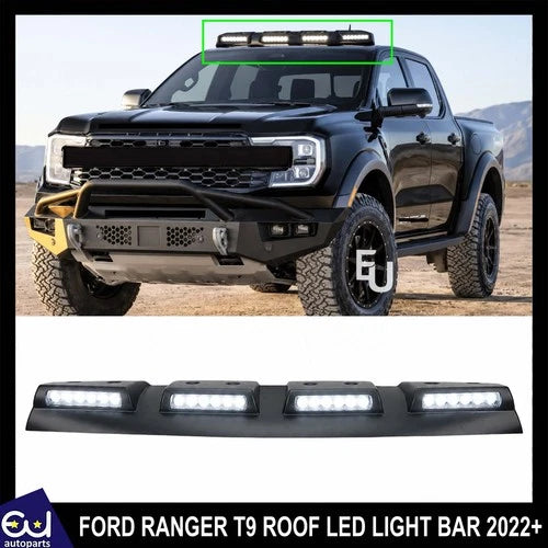 GLOSS BLACK LED FRONT ROOF MOUNTED BAR LIGHT POD FOR FORD RANGER T9 2022+