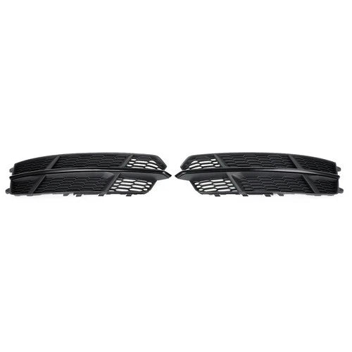 2PC FOR AUDI A6 C7 S LINE S6 BLACK FRONT FOG LIGHT LAMP COVER LOWER GRILL GRILLE