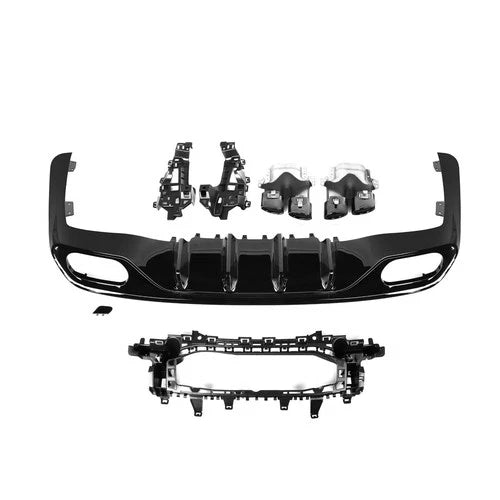 FOR MERCEDES CLE C236 A236 W236 CLE53 AMG REAR DIFFUSER BLACK EXHAUST PIPES 23+