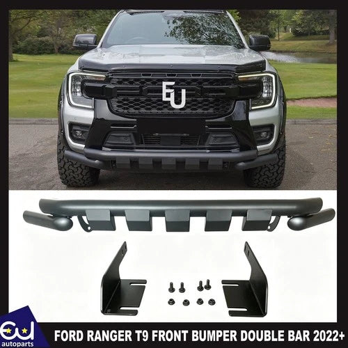 FRONT BUMPER CITY BAR SPOILER NUDGE BULL DOUBLE BAR FOR FORD RANGER T9 2022+