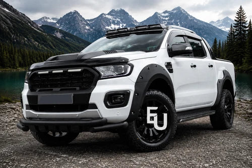 GLOSS BLACK WHEEL ARCH EXTENSION FENDER FLARE SET FOR FORD RANGER T8 19-22