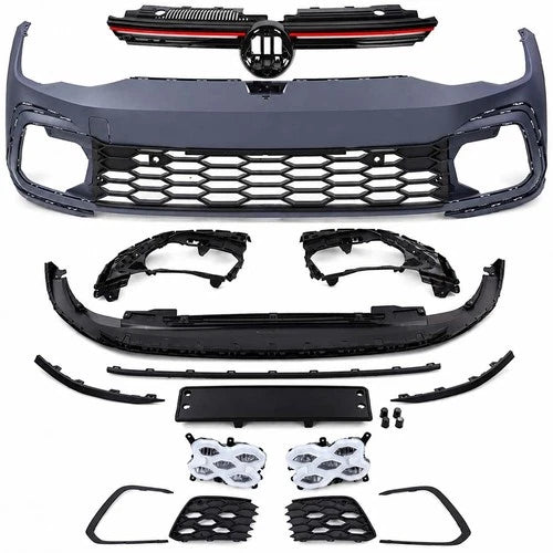 FRONT BUMPER GRILLE BODY KIT GTI LOOK GLOSS BLACK FOR VW GOLF MK8 2020+