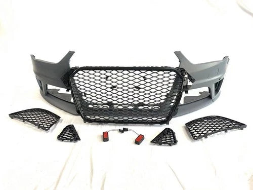 RS4 CONVERSION FRONT BUMPER BODYKIT WITH SPLITTER FOR AUDI A4 S4 B8 2012-16 LCI