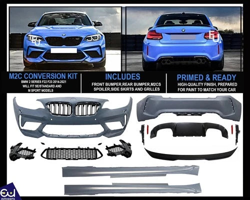 M2C CONVERSION FULL SIDE FRONT REAR BUMPER BODYKIT FOR BMW 2 SERIES F22 F23 14+