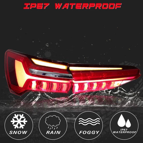 4PCS LED DYNAMIC INNER OUTER REAR TAIL LIGHT BRAKE LAMP FOR AUDI A6 C8 2019-2025
