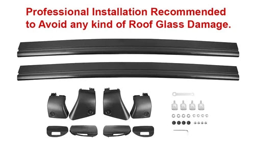 ROOF RAILS RACK BLACK CROSS BARS PAIR KIT FULL WIDTH FOR TESLA MODEL 3 2017+