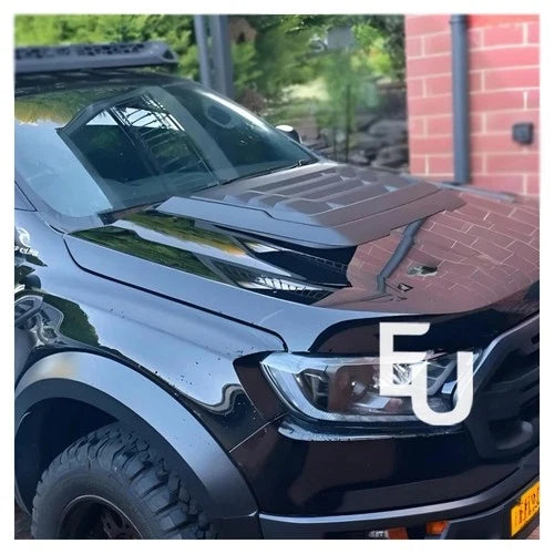 MATTE BLACK BONNET SCOOP HOOD VENT COVER FOR FORD RANGER T7 T8 2015-2022