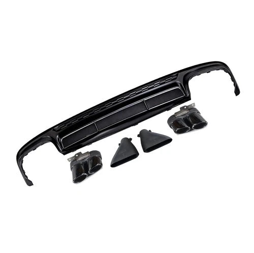 FOR AUDI A6 S6 C8 4K S-LINE REAR BUMPER DIFFUSER SEDAN AVANT WITH PIPES 2019+