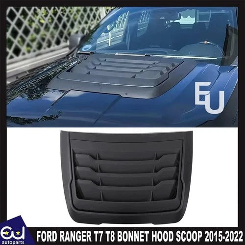 MATTE BLACK BONNET SCOOP HOOD VENT COVER FOR FORD RANGER T7 T8 2015-2022